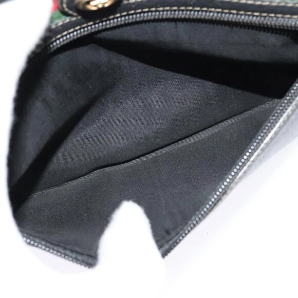 GUCCI GG Supreme Web Sherry Line Bag PVC Black Gold 119 02 087 Auth 120941 - Picture 14 of 16